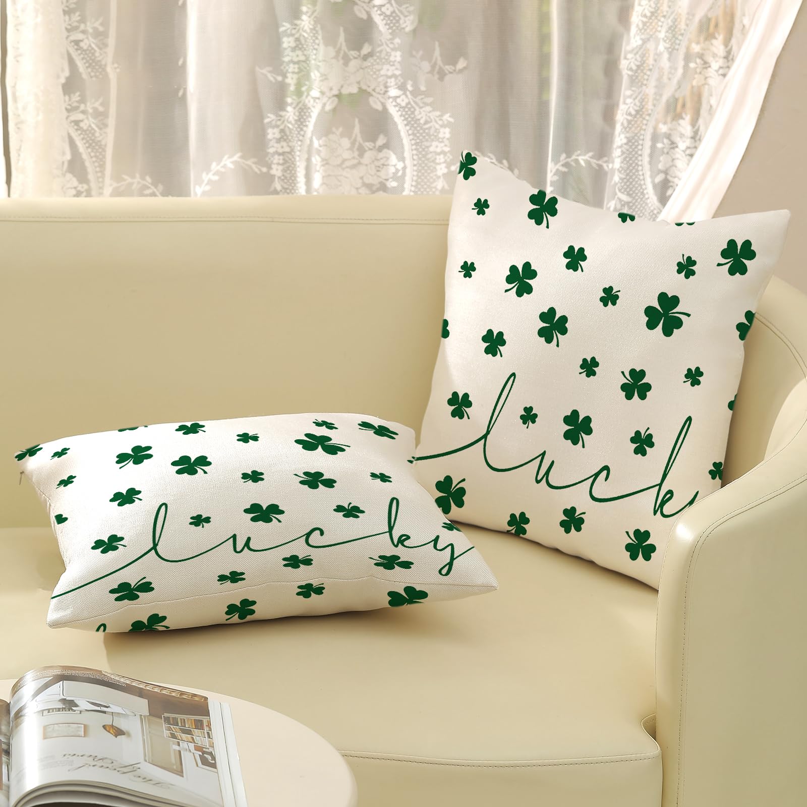Federa per cuscino a forma di trifoglio, decorazione irlandese per la