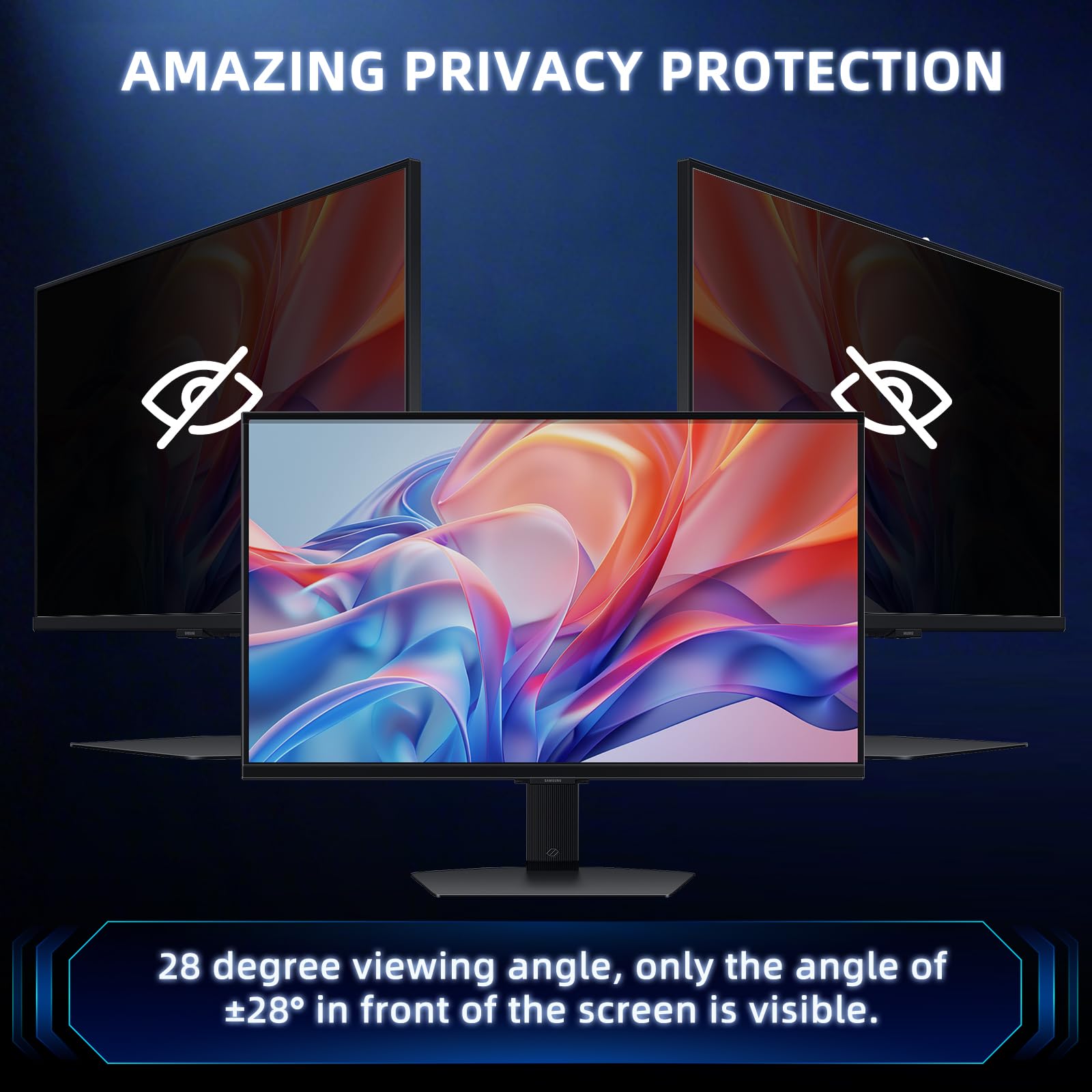 23.8 Pollici 16:9 Nanoadsorbimento Filtro Privacy Premium, Rimovibile Anti Luce Blu/Antiriflesso/Anti UV, Pellicola de Protezione per 23.8" Monitor/Laptop Computer