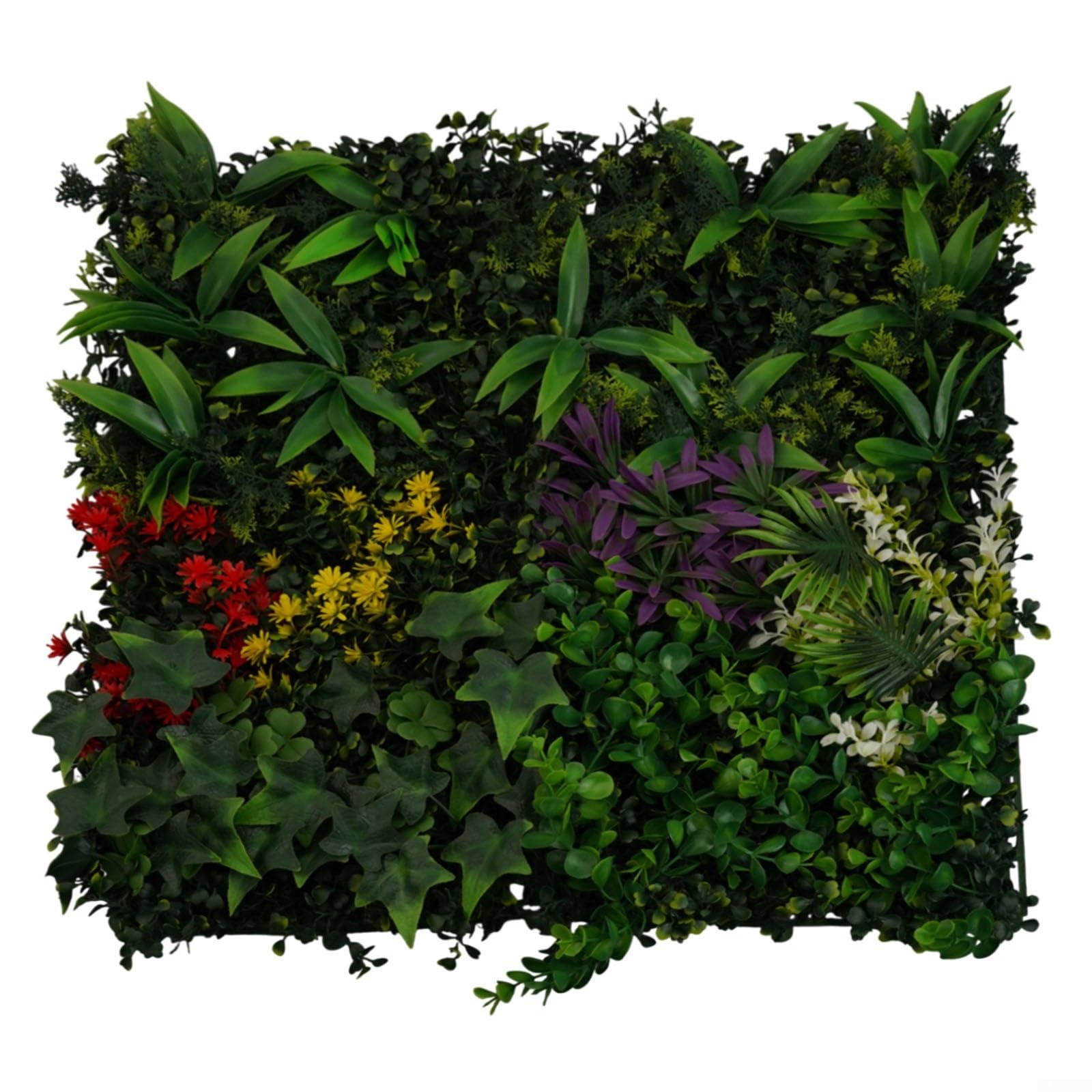 ZYNCUE Artificial Plant Wall Panels 50X50cm UV Protected Realistic Flower Hedge Green Privacy Screen Decoration For Indoor Outdoor Garden(A)