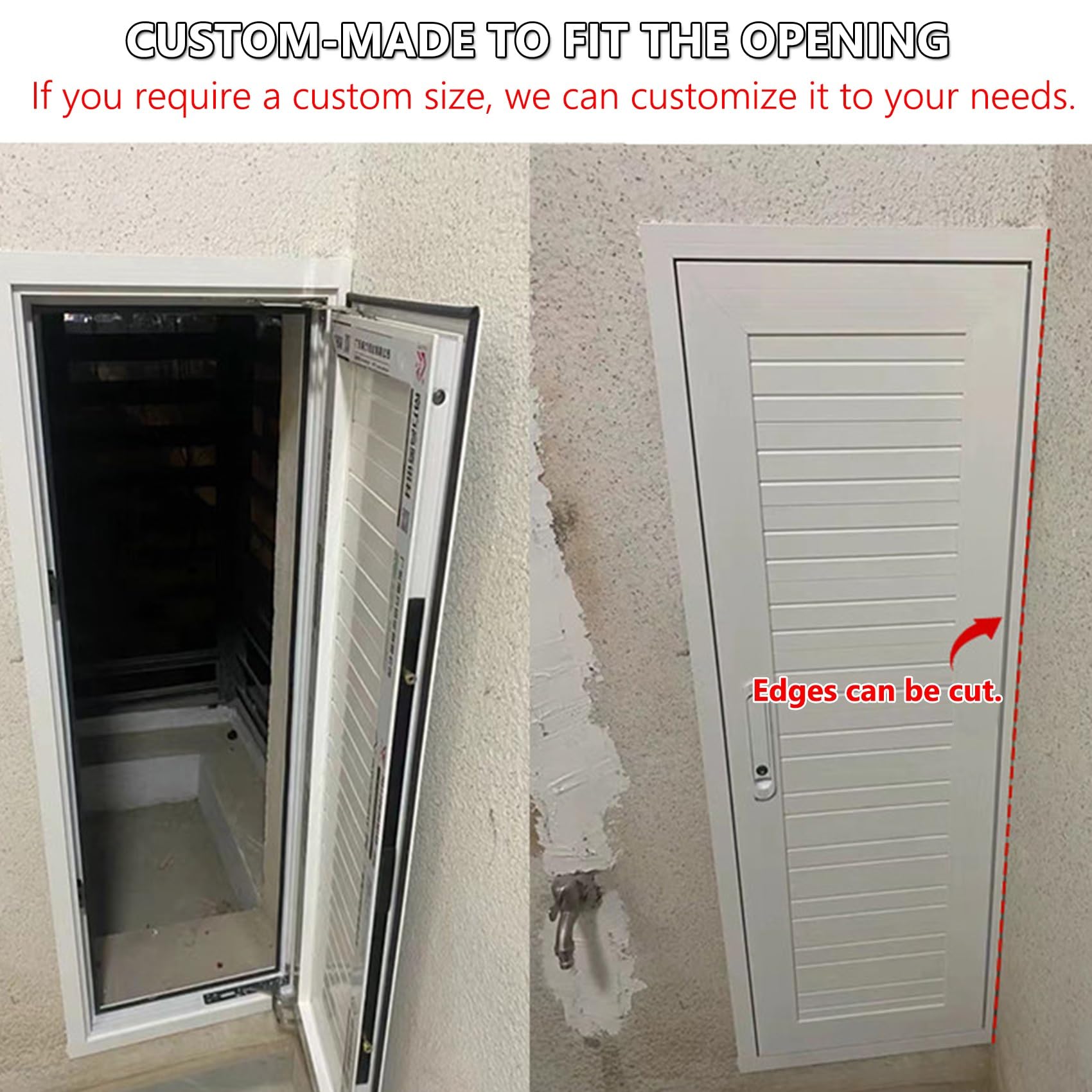 Trappe de Visite Métal, Trappe d'Accès pour Climatisation et Maintenance | Porte d'Accès Dissimulée pour Armoire Extérieure, Garage Électrique Domestique Rabat de Révision(Blanc,45x80cm/18x31in)