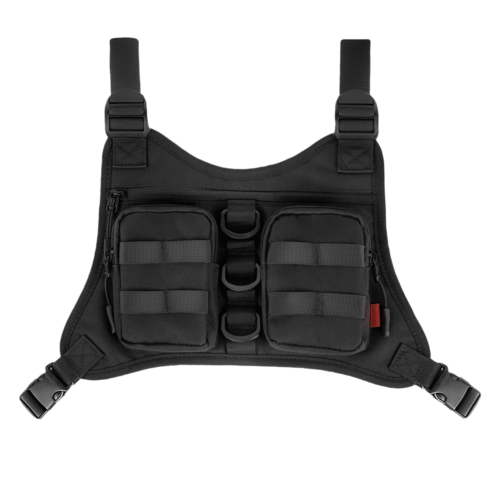 GraceTune Sports Chest Bag Tactical Inspired Utility Chest Pack Adjustable EDC Chest Vest for Running, Hiking, Workouts, Cycling