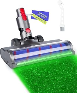 Cepillo para Dyson V7 V8 V10 V11 V15 con Luz LED Verde, Cepillo de Rodillo Suave Motorizado para Suelos Duros y Alfombras de Pelo Corto, Accesorio Aspiradora Dyson de Repuesto
