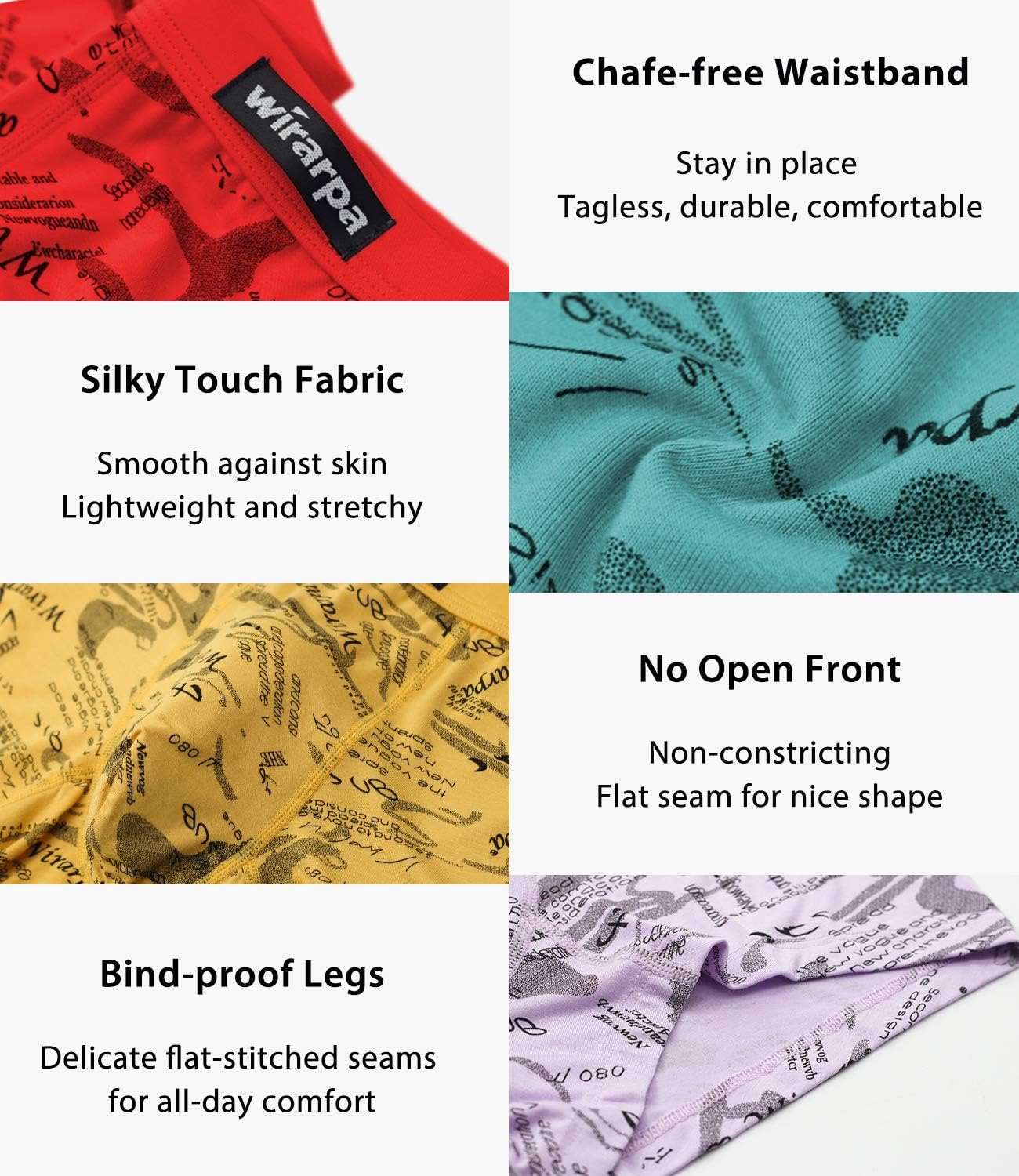 wirarpa Men's Breathable Modal Microfiber Trunks Underwear Covered Band Multipack - Image 5