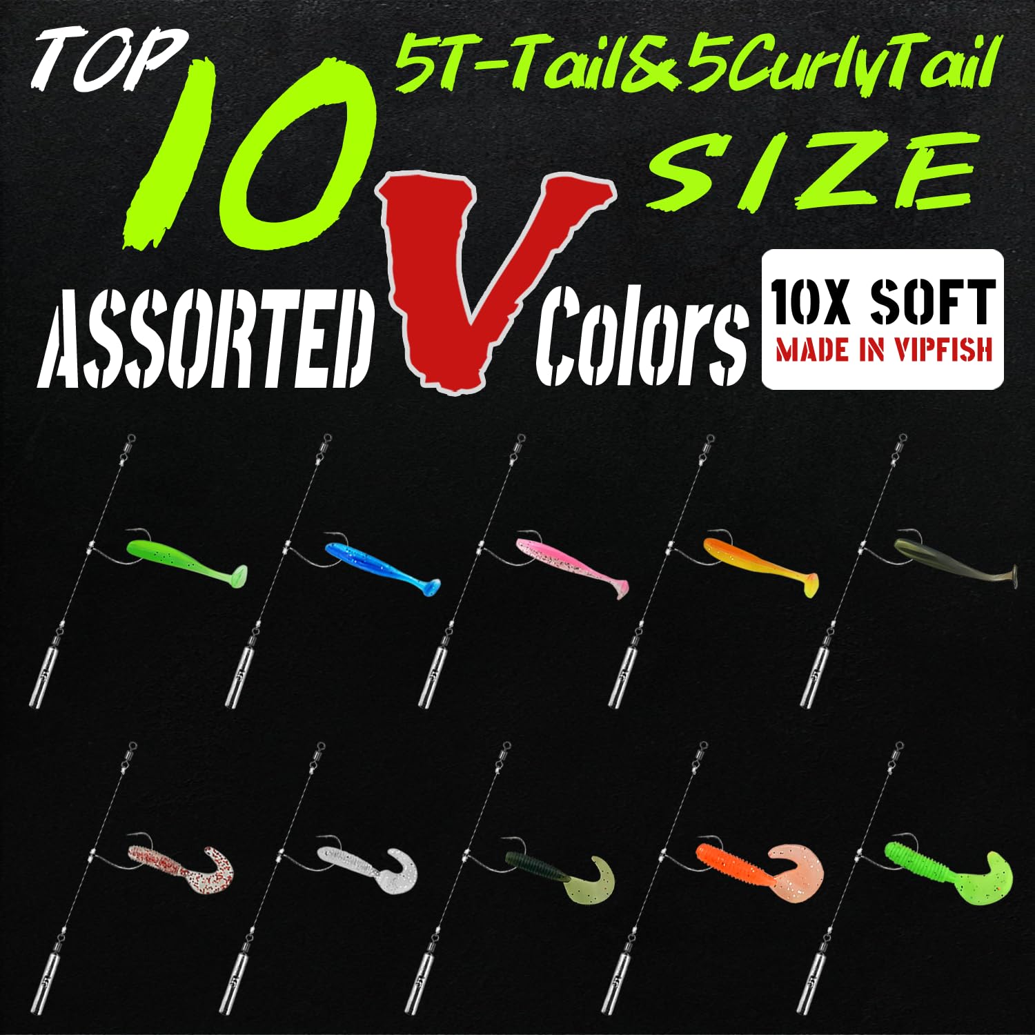 Snapklik.com : Drop Shot Rig Kit, 10 PCS Bass Fishing Rigs For Bass ...