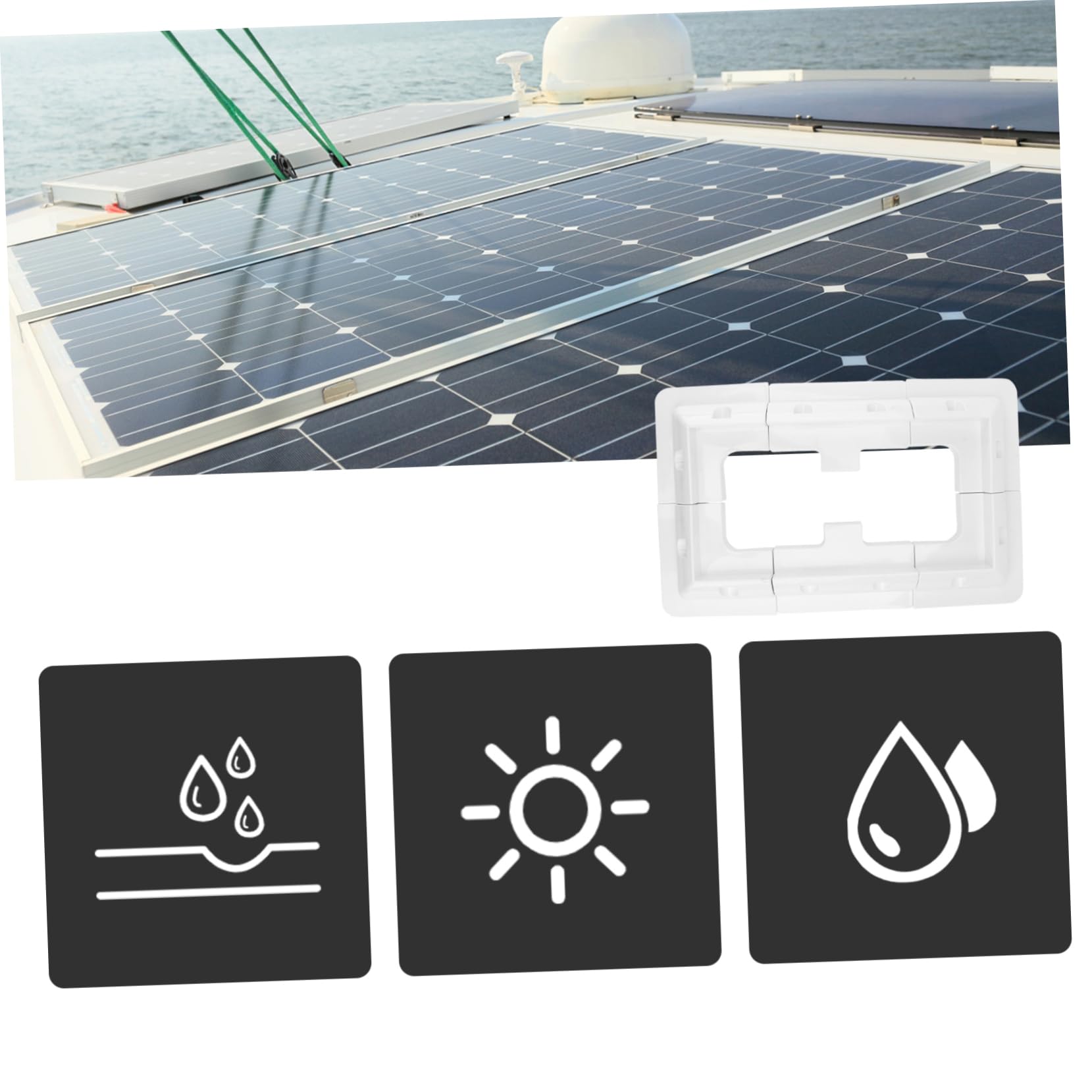 1set Supporto Solare per Pannelli da Bianco per Yacht e Camper Montaggio e Resistente agli UV
