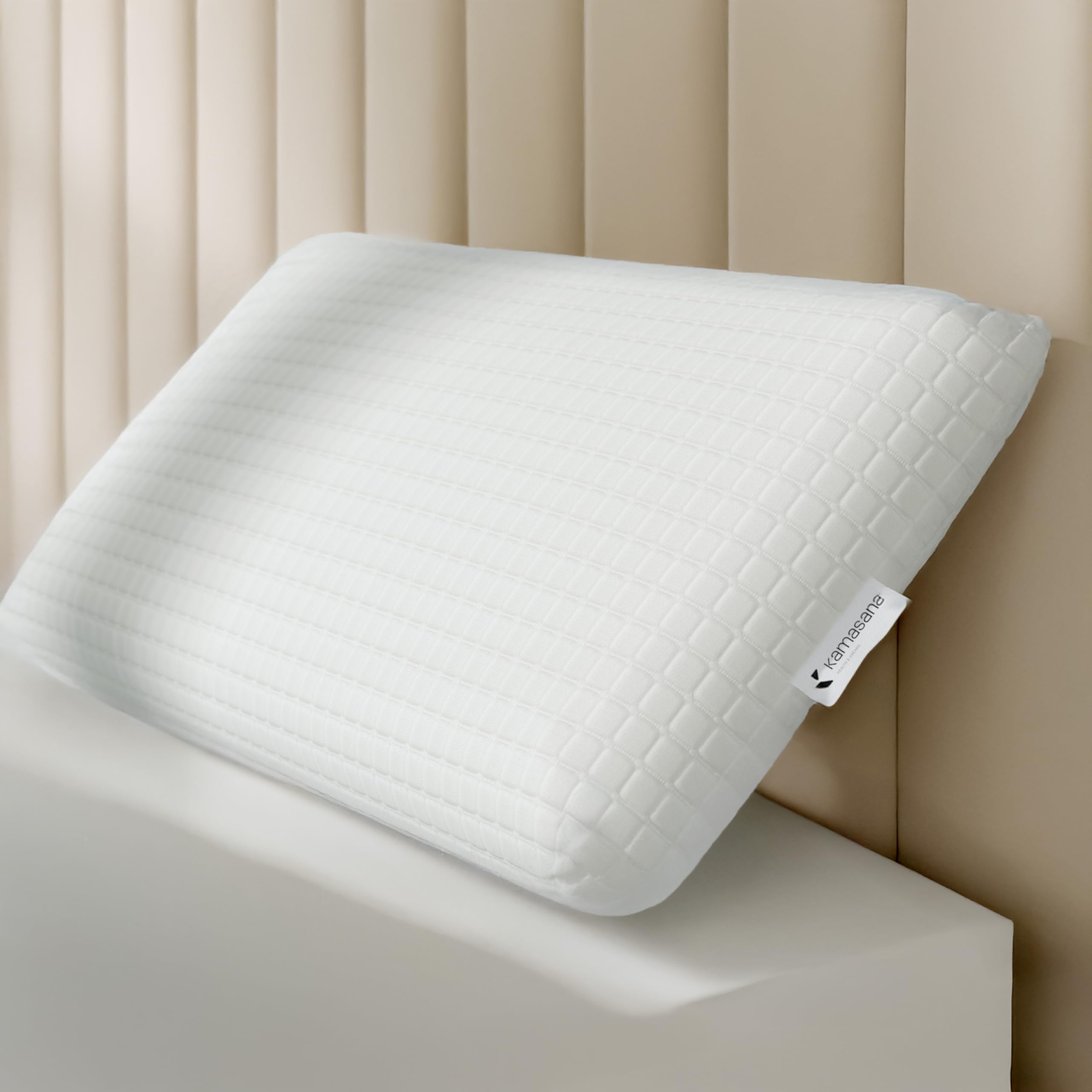 Oreiller Orthopédique Cervical KAMASANA 40x60 Cm – Mousse Mémoire, Antibactérien Sanitized, Housse Hypoallergénique