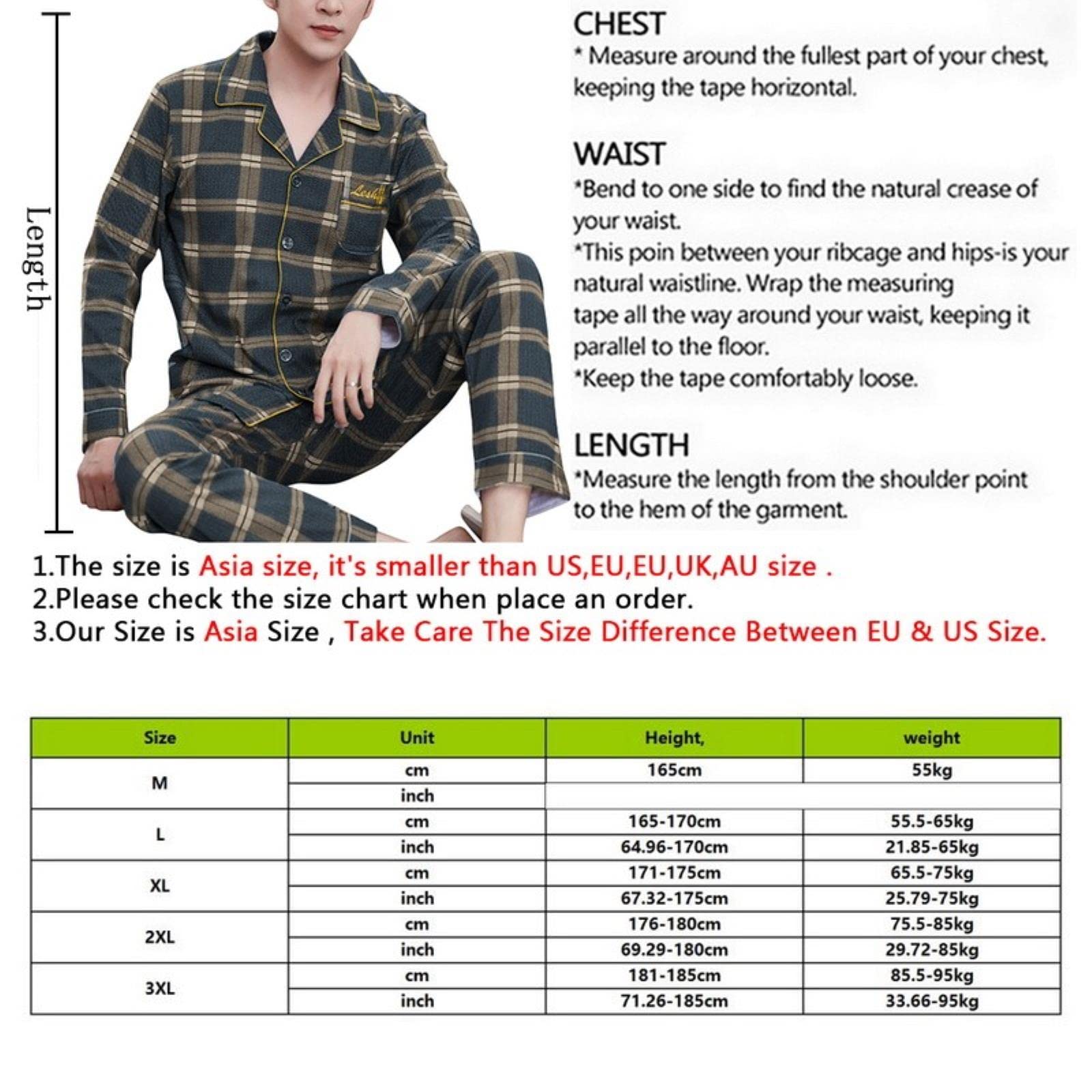 Pigiama Pigiama da Uomo Pigiama in Cotone Suits Pantaloni Pantaloni Pigiama Pigiama Uomo Casual Homewear Abbigliamento Casual