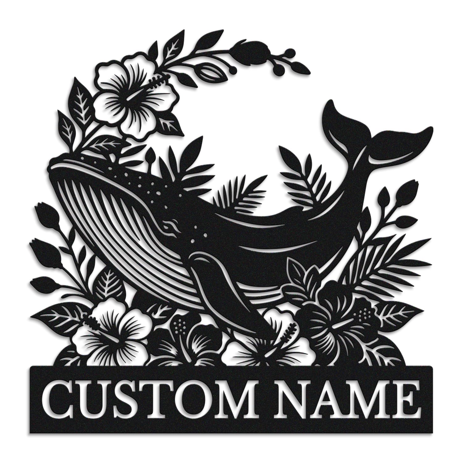 Personalized Whale Wall Art – Ocean-Themed Decor for Entryway or Living Room – Handcrafted Marine Sculpture for Coastal Home, Beach Cottage, or Nursery (Style-2)