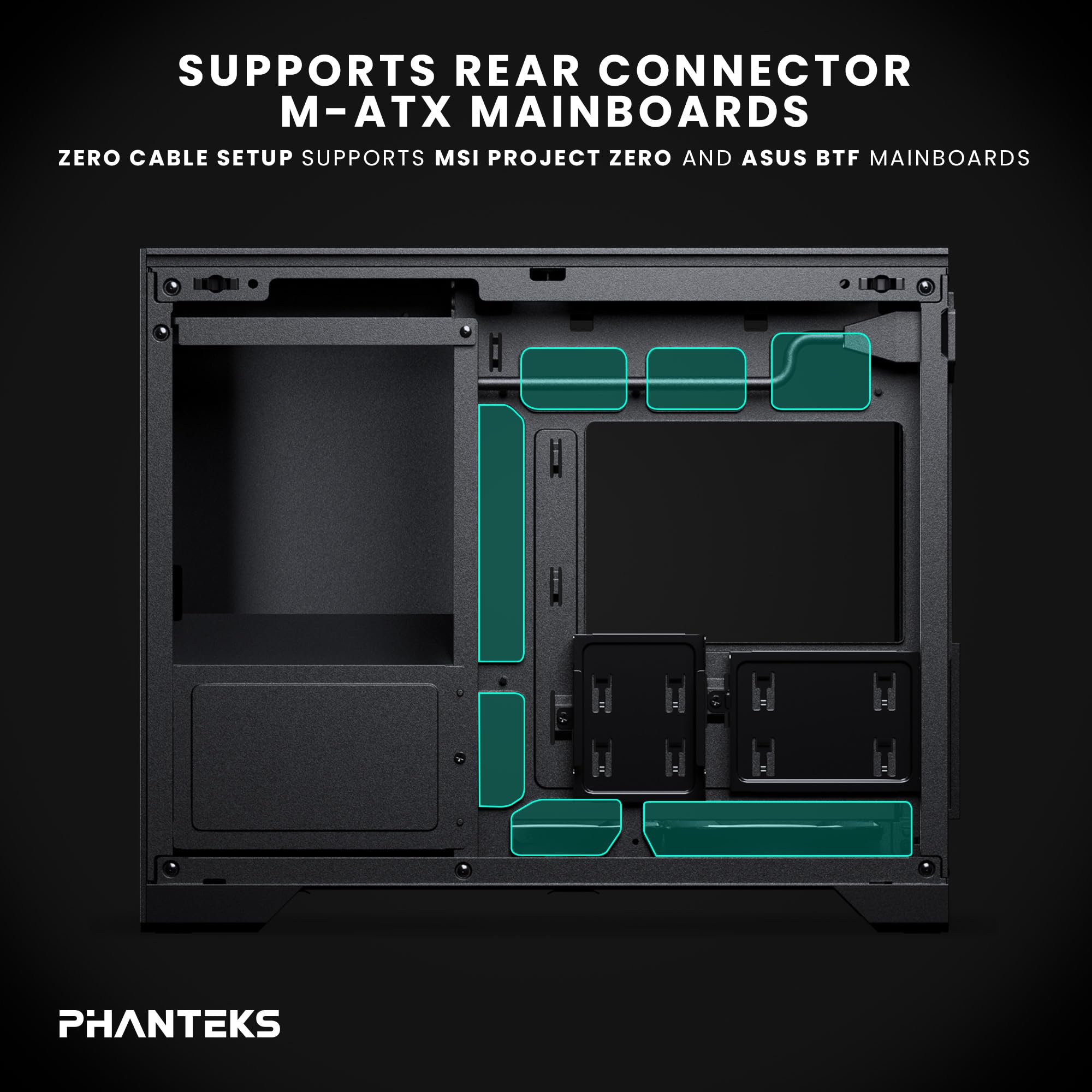 Phanteks XT V3, Case Gaming Compatto Micro-ATX, Vetro Temprato Frontale e Laterale, 3 Ventole D-RGB da 120mm incluse, Supporto Radiatore da 360mm, Nero