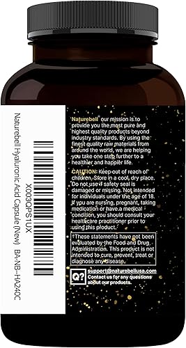 Vista 8 de NatureBell Paquete de 2 suplementos de ácido hialurónico a base de plantas de 250 mg con 25 mg de vitamina C y biotina de 5000 mcg, 480 cápsulas
