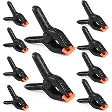 RELBRO Spring Clamps, Assorted Sizes Plastic Clips for Woodworking Balloon Arch Backdrop Craft Projects, Heavy Duty, 6 Inch, 4.5 Inch, 3.5 Inch, Black, 10 Pcs