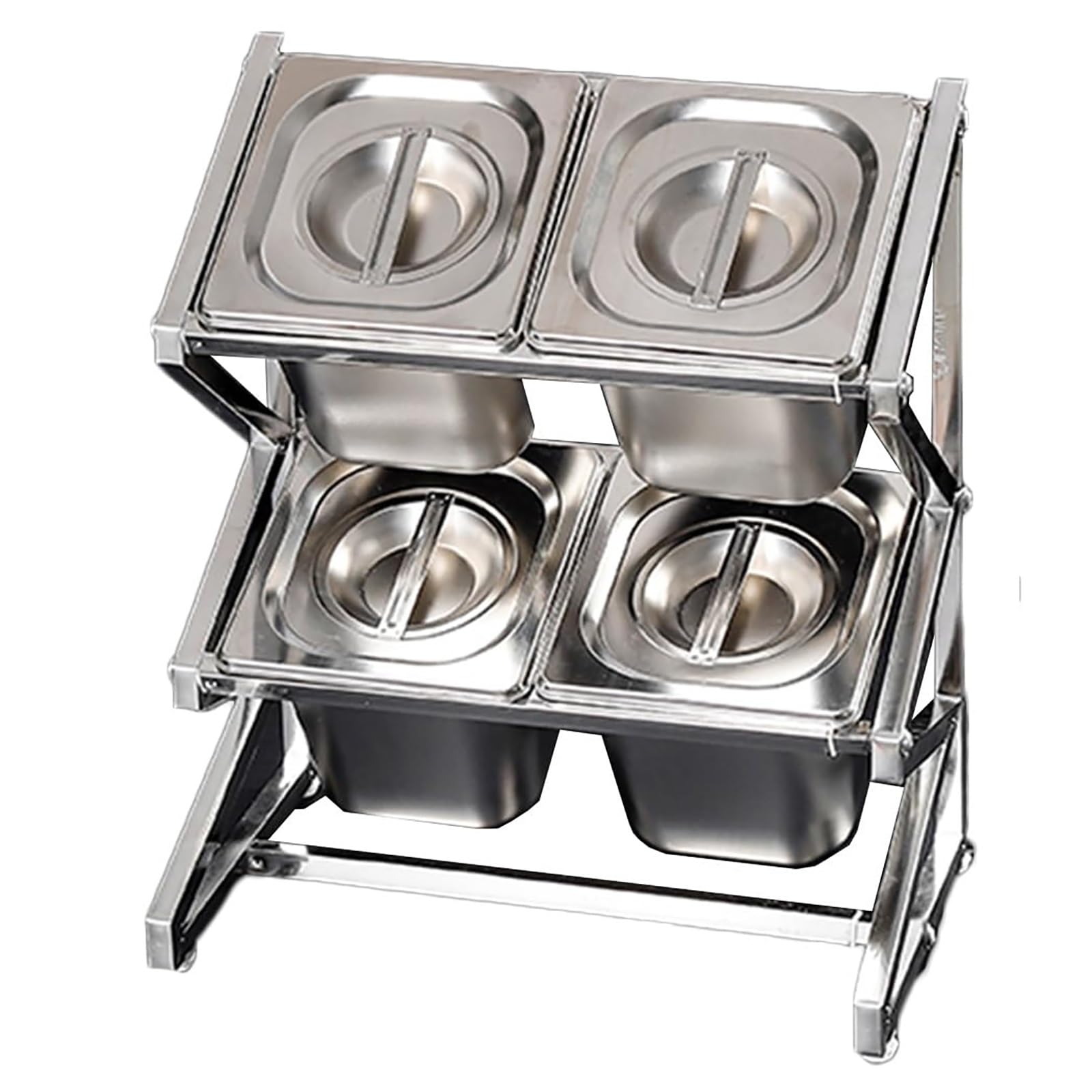 GTHTUHFD Adjustable Stainless Steel Spice Rack 3-Tier Kitchen Shelf For Countertop/Buffet Extendable 36-61Cm Ideal For Spices/Sauces/Fruits Storage.,B