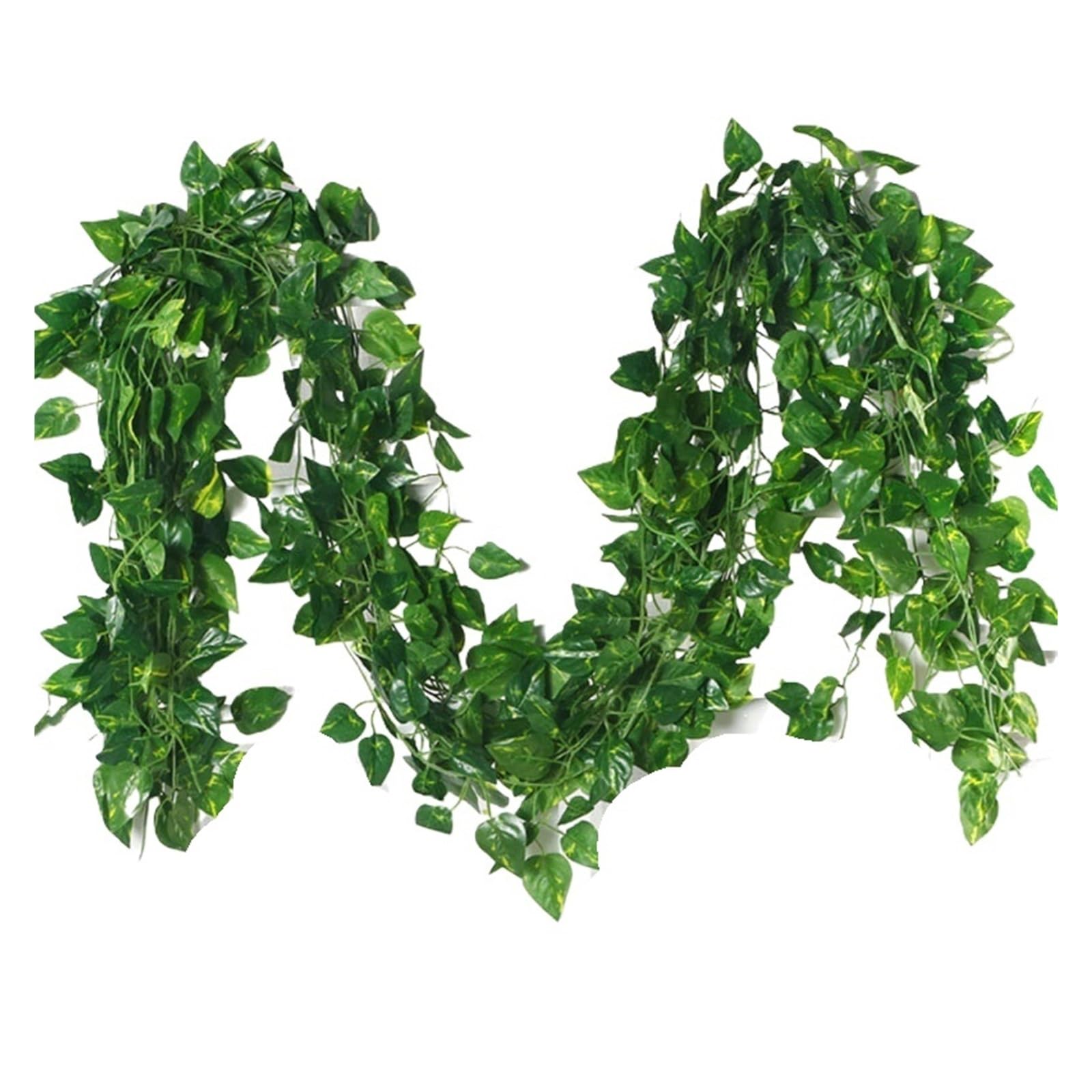 DSFIHJO Artificial Flower Vine 12pcs Artificial Ivy Leaves Plants Garland Plant Vines Fake Flowers Home Bedroom Party Garden Wedding Decoration Hanging(Green dill leaves)