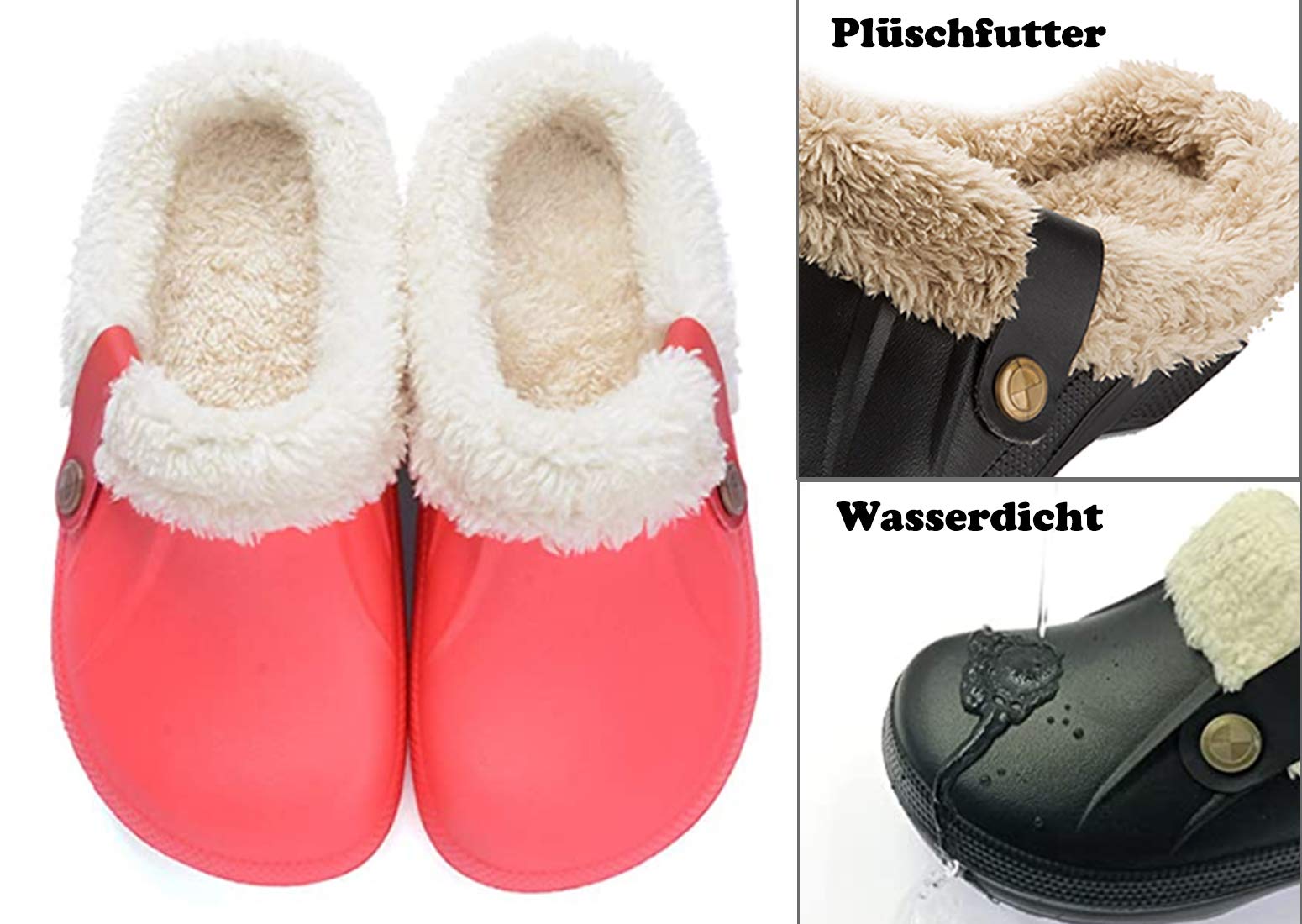 CELANDA Pantofole Invernali Donna Uomo Zoccoli e Sabot Unisex Ciabatte da casa Impermeabile Antiscivolo Scarpe da Giardino All'aperto/Interno,GR.35-47