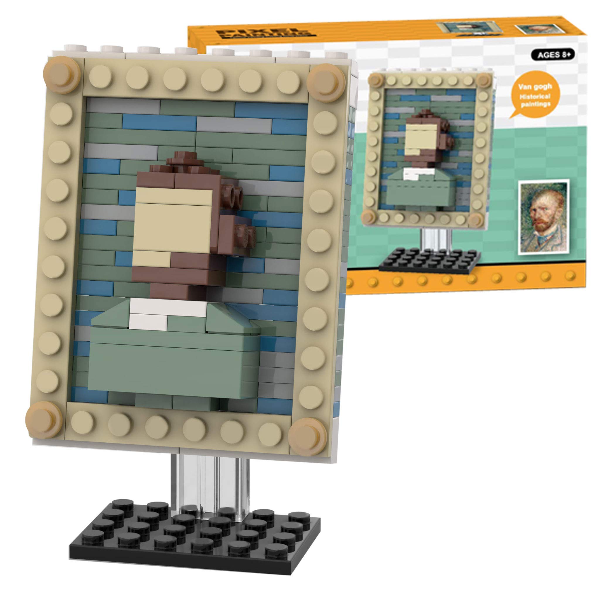 Vincent Van Gogh Self-Portrait MOC Building Blocks Set, Compatible with Lego Building Set, Famous Art Paintings Toys, Educational Classic Toy Bricks, STEM Gift Toys for Kids Boys Girls