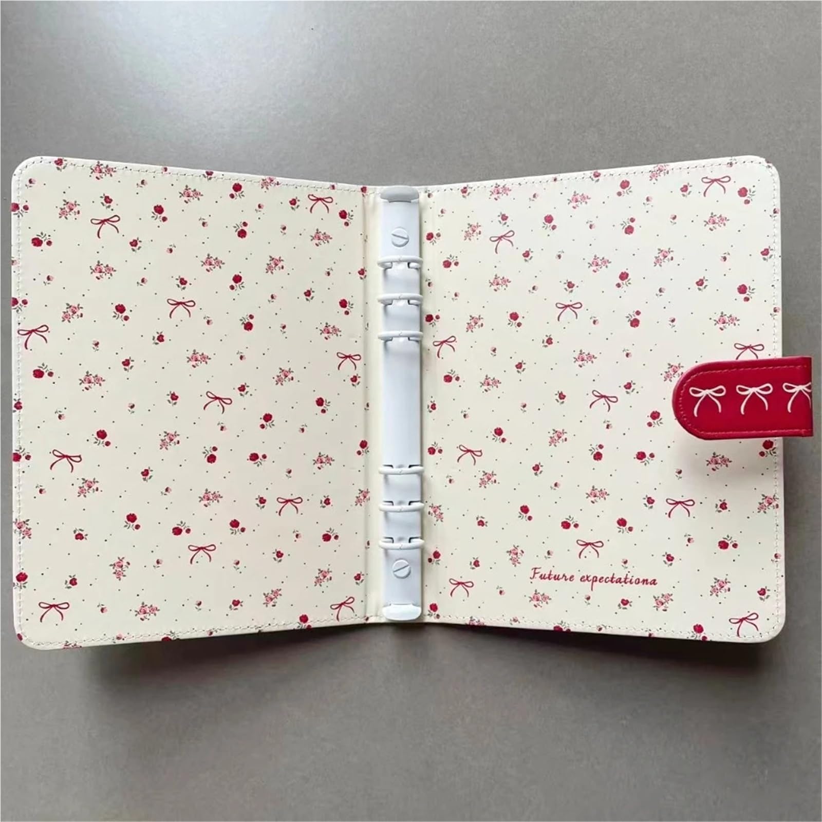 Album Fotos A5 Binder Kawaii Photocard 6 Ring 3inch Card PU Leather Idol Photo Album Cover For Picture Storage(Cover)
