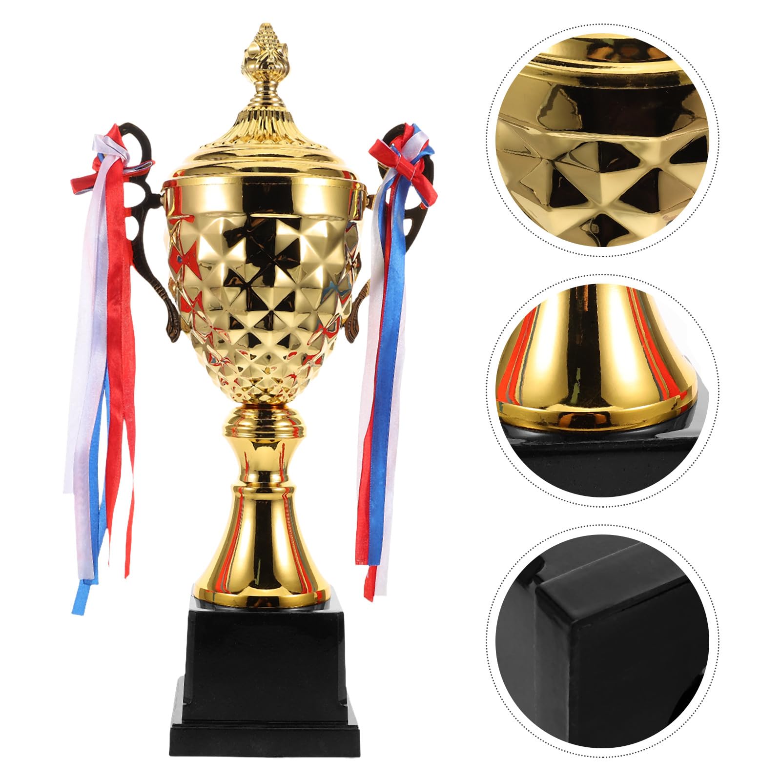 TOYANDONA Copa de Trofeo Grande de Metal Dorado para Premios - Premio Deportivo para Fútbol, ​​Baloncesto, Boxeo, Rugby Y Eventos Corporativos - Trofeo de Ganador para Liga, Torneo, Escuela Y Fiesta
