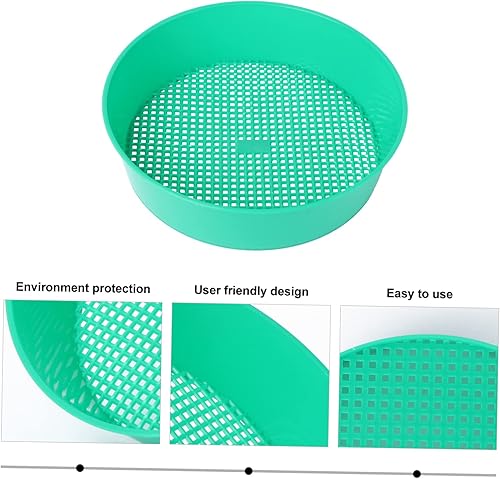 Miniatura 2 de Happyyami Herramientas de bonsái de playa, tamiz de suelo, tamiz de arena de jardín, compost, malla de suelo, bandeja de tamiz de plástico,