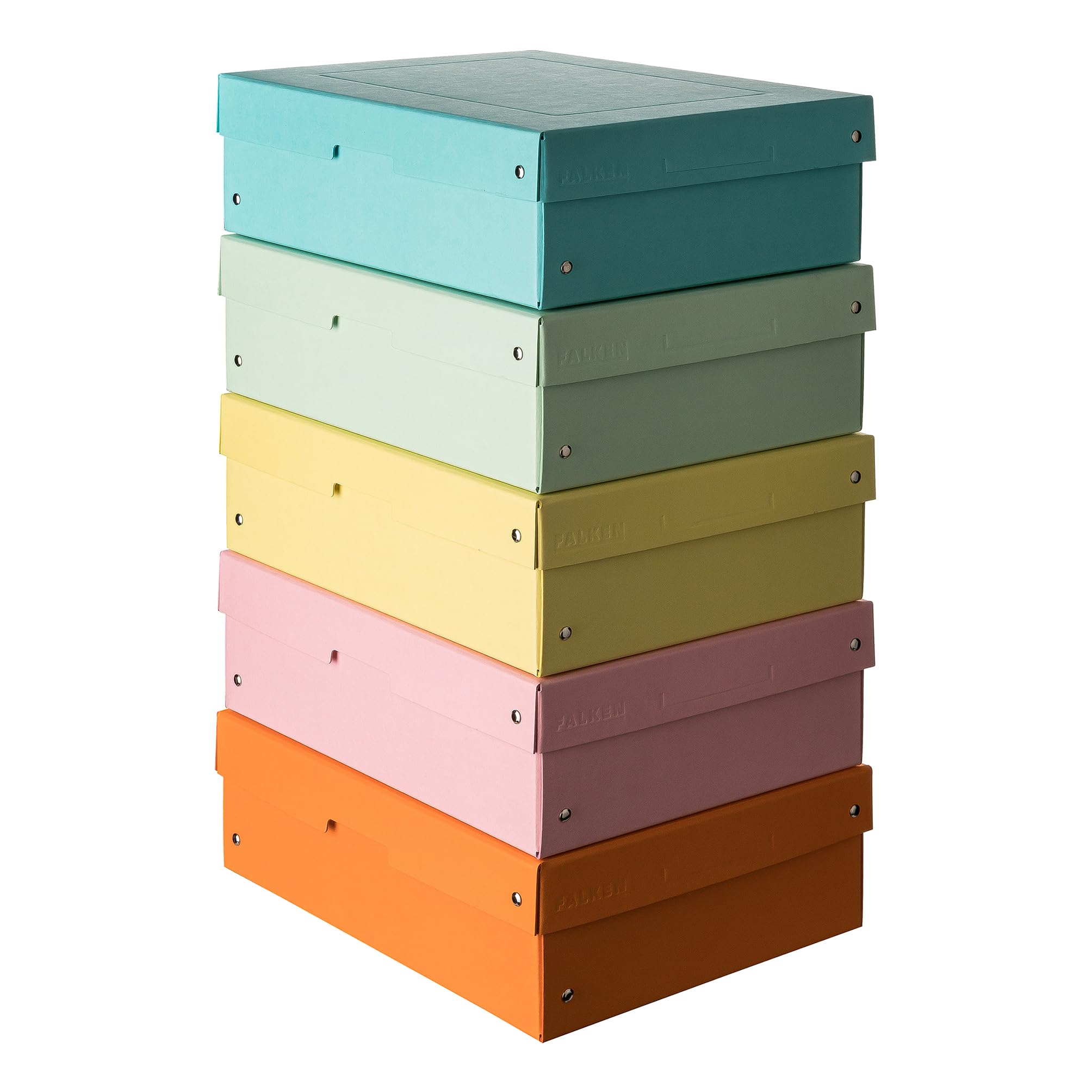 Falken PureBox - Confezione da 5 pezzi, colore pastello, made in Germany, 100 mm, formato DIN A4, colori assortiti, con coperchio in cartone resistente, confezione regalo vegana