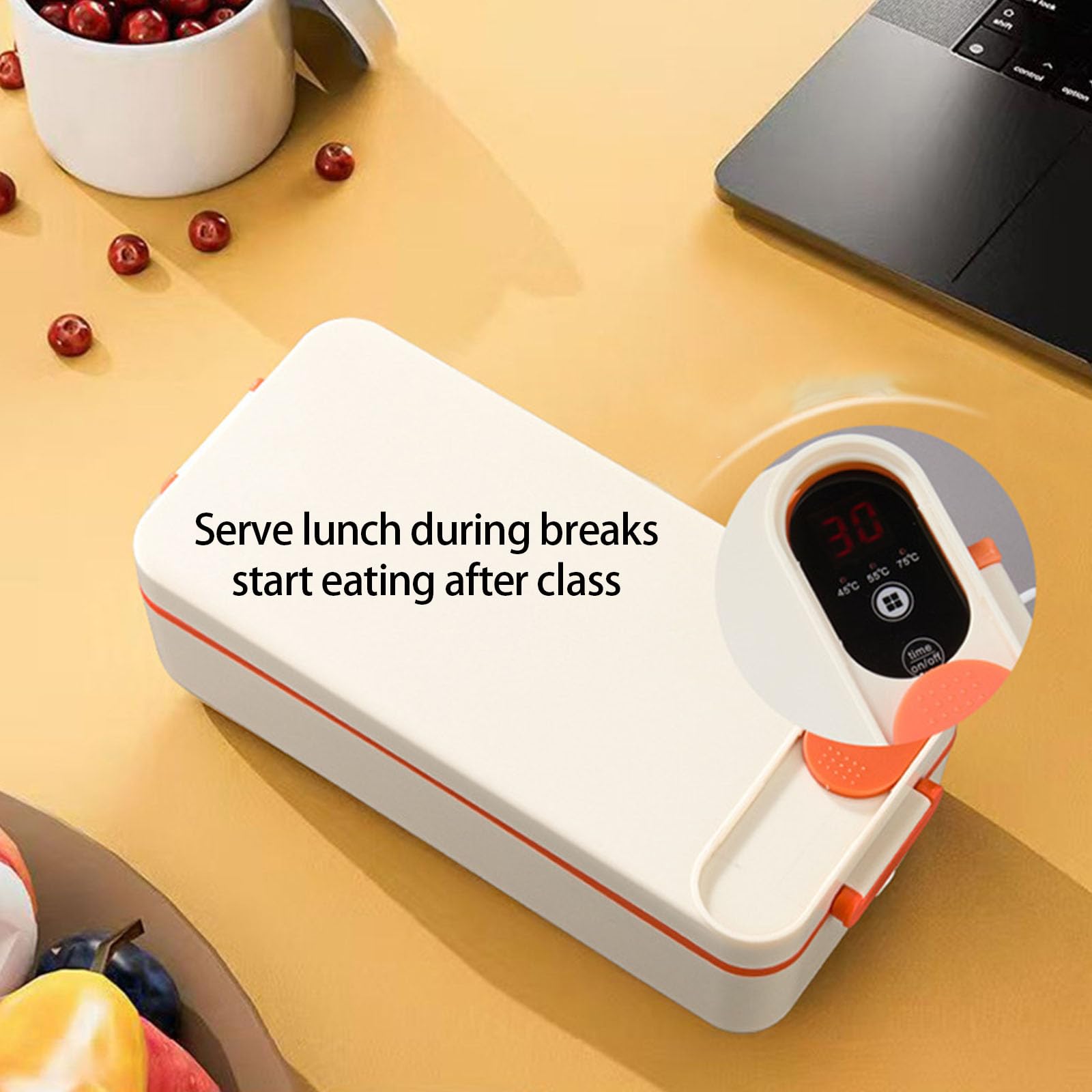 Scatola per il pranzo elettrica alimentata a batteria con ricarica USB con doppia modalità di riscaldamento e isolamento per uso in auto per studenti