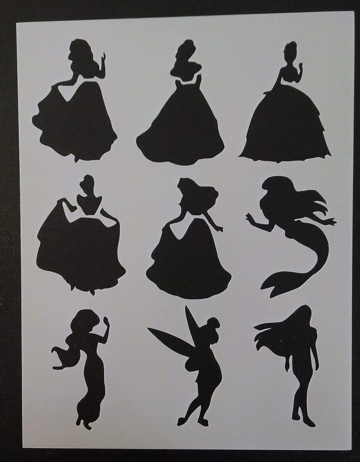 UnbrendDisney Princess Ariel Belle Tinkerbell 8.5'' x 11'' Custom Stencil Fast