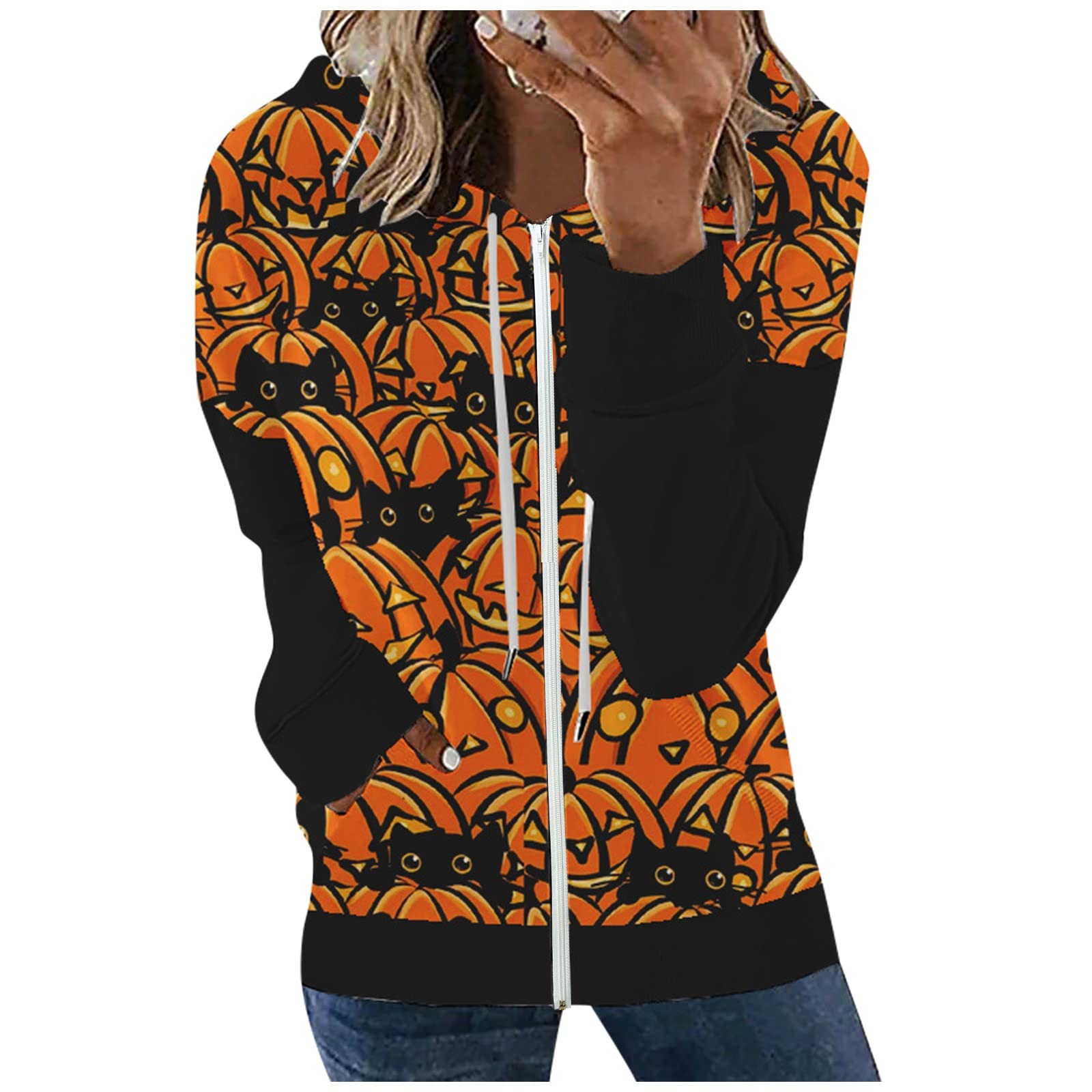 FEZDA Jewelry for Women, Tops Compatible with Teen Girls Blouses Compatible with Women Plus Size Tees Trendy Hoodie 3D Printing Casual Fashion Sweater Street Sweater (Color : Brown-1, Size : Small)