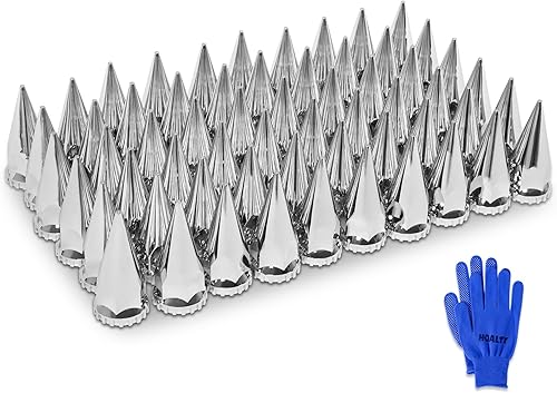 60Pcs Cubiertas de tuerca de 33mm, cubiertas de tuerca de punta ABS de plástico cromado antióxido para camiones semirremolque