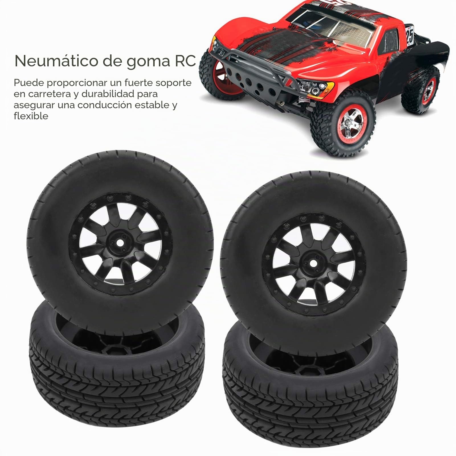 Neumáticos RC Todo Terreno Duraderas para Competición, Uso Diario y Aventura (1/10)