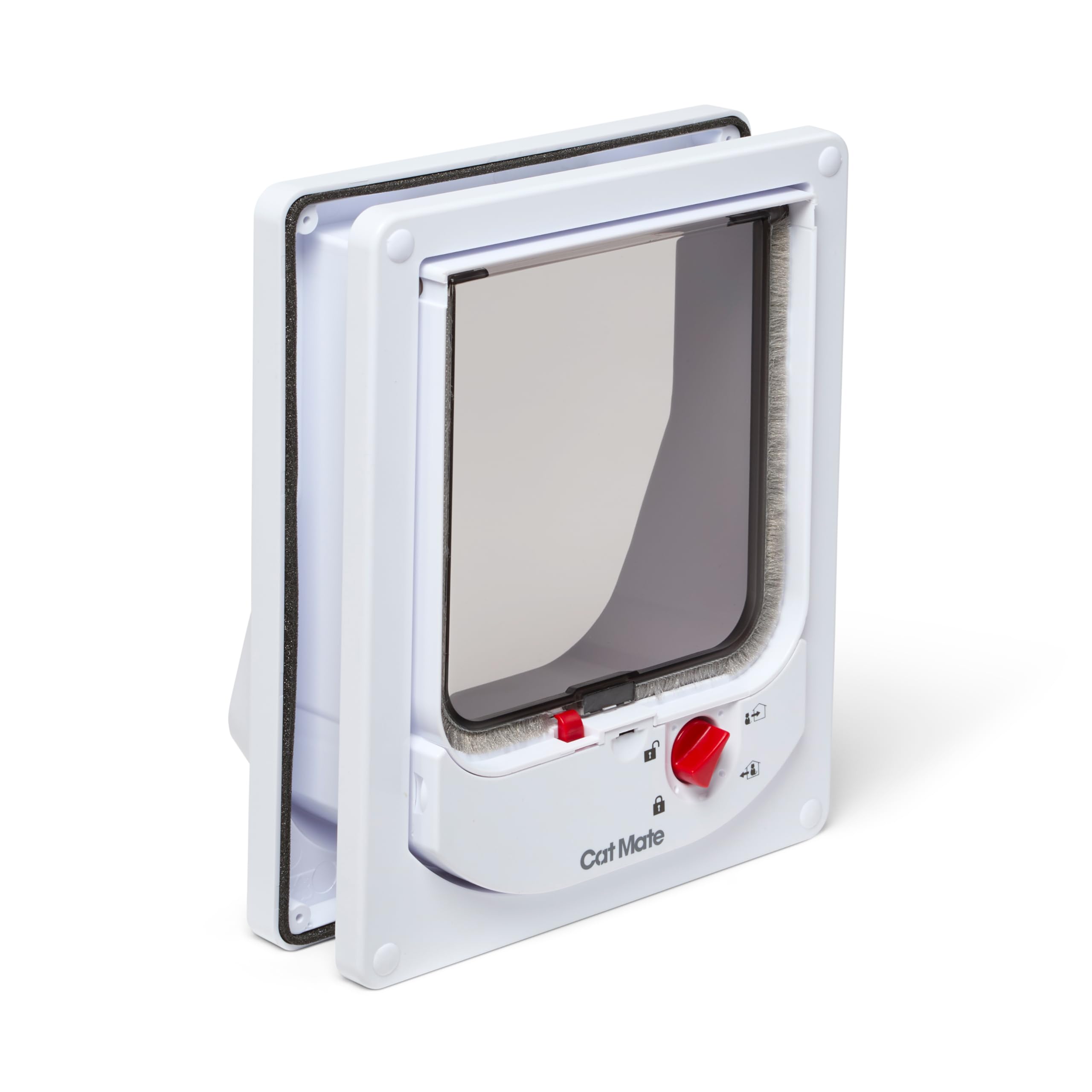 Cat Mate 4-Way-Locking Electromagnetic Cat Flap (254) - Exclusive Entry Collar Magnet Operated, for Small to Average-Sized Cats, for UPVC, Wood and Wall, White