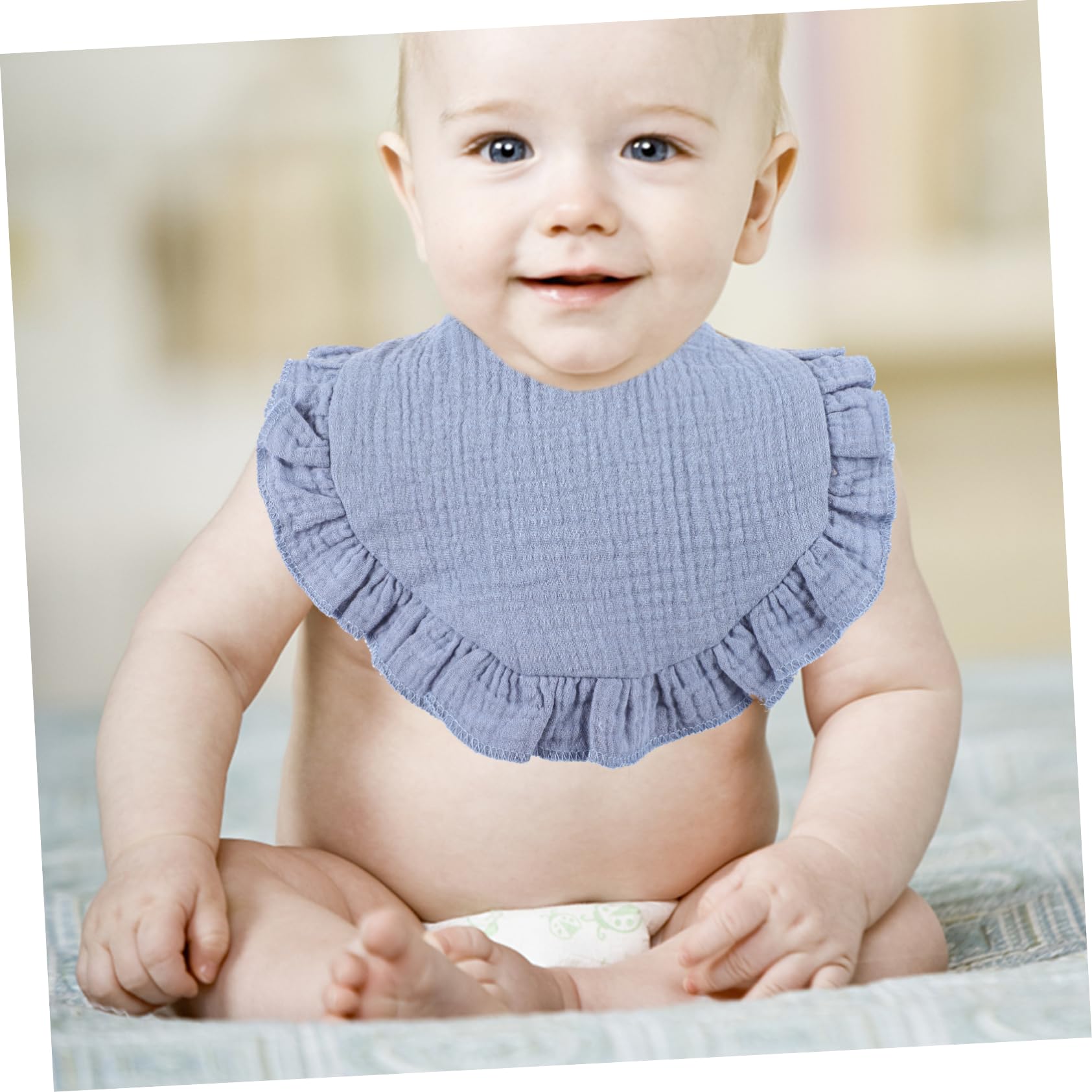 4 piezas Baberos de Algodón Impermeables para Bebés Baberos para Niñas Diseño Ligero y Práctico