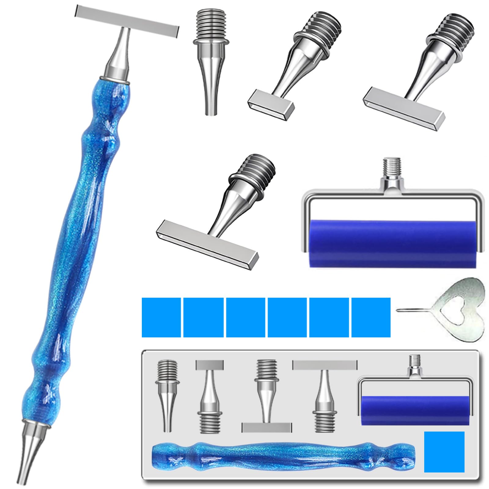 LEIYULY 13PCS Thin Diamond Art Pens, with 1,3,6,9 Thin Stainless Steel Nibs