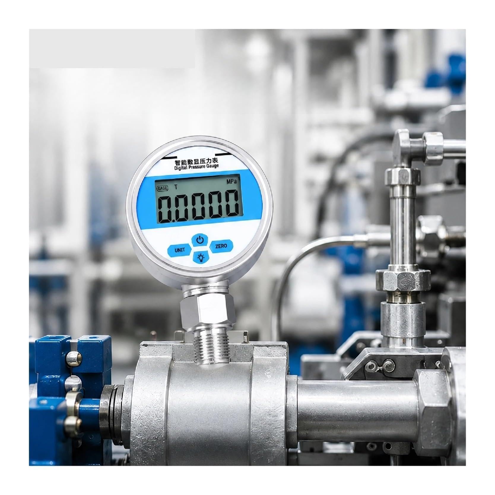 Manometer, YB-80A Digitales Manometer, präzises elektronisches Vakuum-Druckmessgerät, Peak-Hold-LCD-Manometer mit hoher Genauigkeit(NPT1-2,0-10kpa)