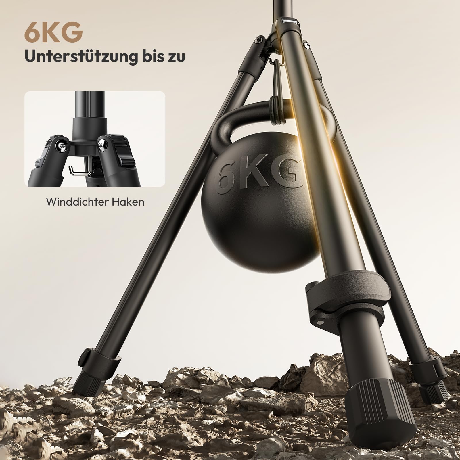 Ulanzi T270 270cm Lichtstativ, Aluminium Lampenstativ, Tragbares Stativ Kamera,Belastbar bis 6kg,Höhenverstellbares Lichtstativ, 1/4" Schraube Stativ Licht für Fotografie,Studiolicht,Ringlicht,Softbox