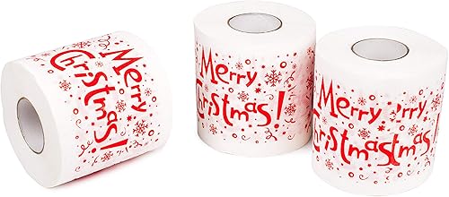 SummitLink Rollo de papel higiénico de Papá Noel de Feliz Navidad, broma, divertido regalo de fiesta de cumpleaños, idea de regalo (RC03) (3 rollos)