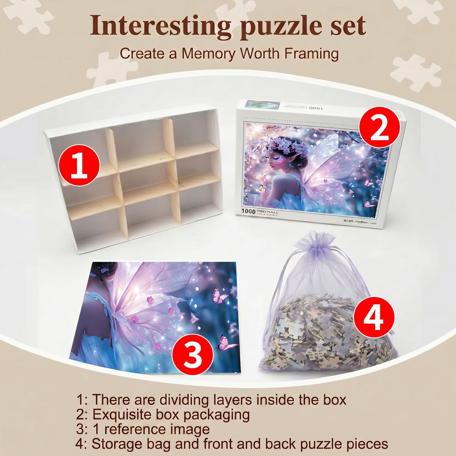 donna ala-2 Puzzle 1500 Pezzi per Adulti, Puzzle in Legno - Collezione Classica con Poster Incluso - Sfida di Concentrazione e Passatempo Antistress, Gioco Educativo per Famiglia, 87 x 57 cm f0-814
