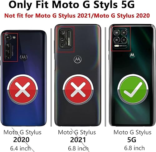 Miniatura 9 de Funda para Moto G Stylus 5G, Motorola G Stylus 5G con película nano a prueba de explosiones 2 unidades, funda invisible doble a prueba de golpes de