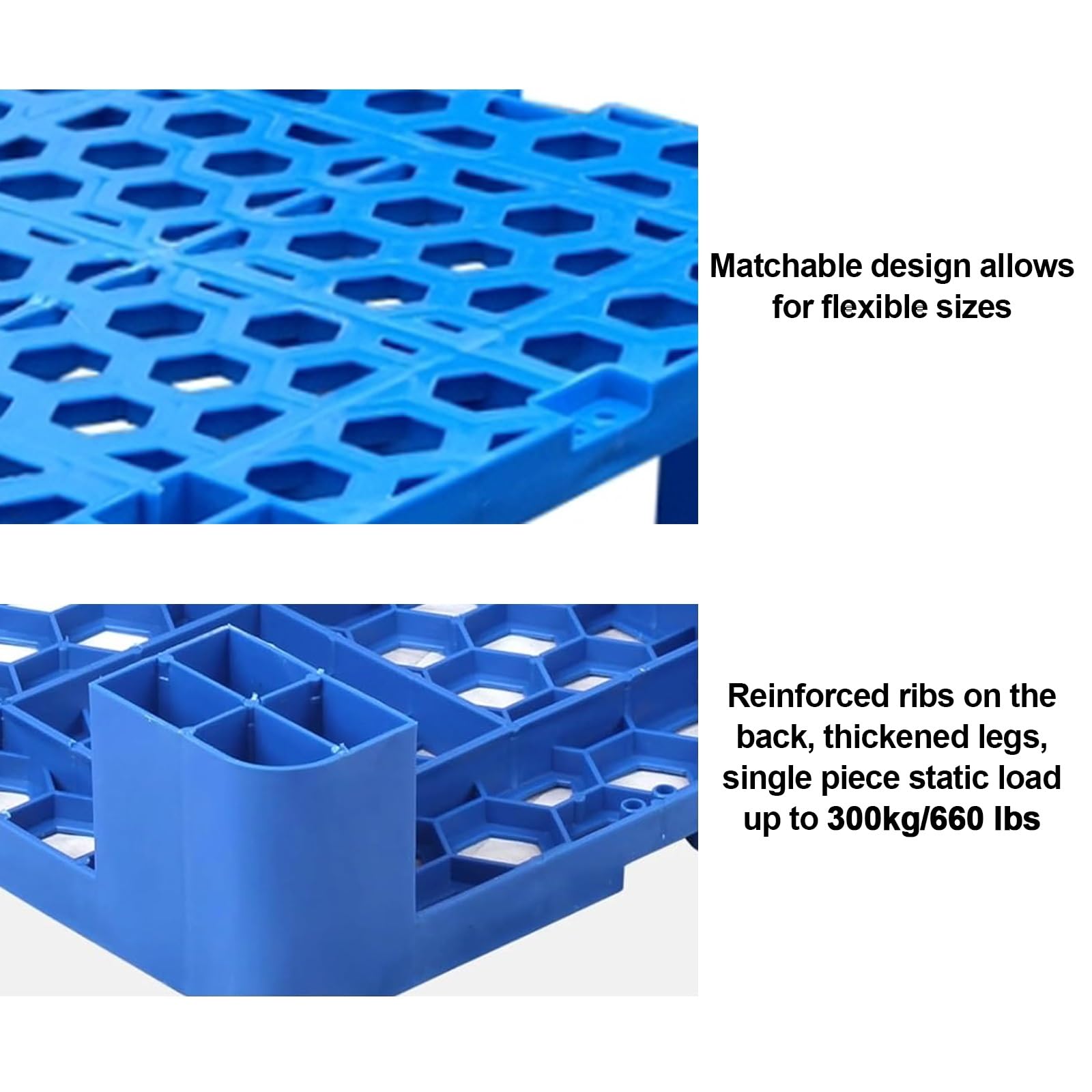 Pallet in plastica ABS resistente per cantina e garage, design ventilato, impilabile, capacità di carico 299,4 kg, ideale per l'organizzazione di cucine e supermercati (50,8 x 35,6 x 12,7 cm)