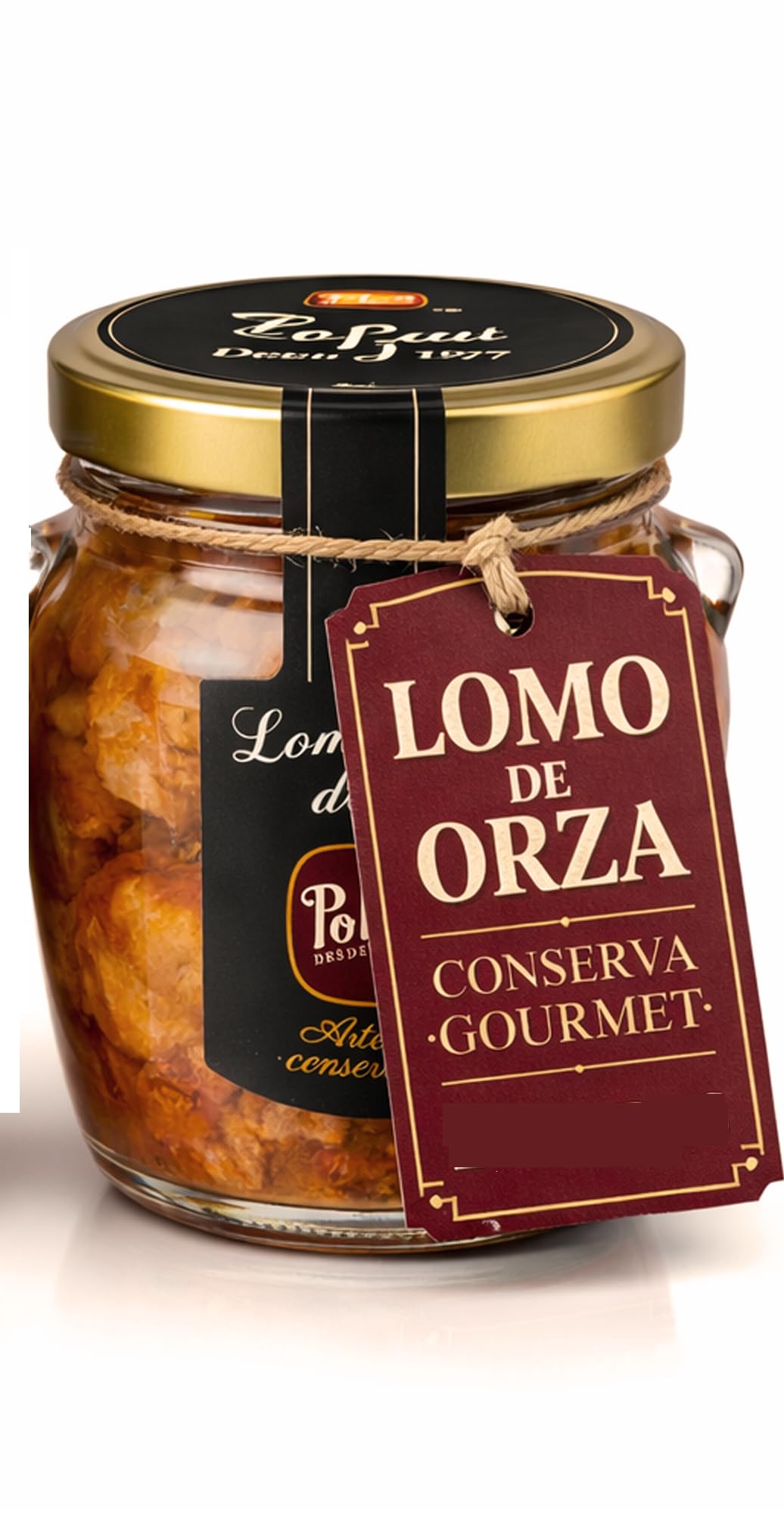 POLGRI Lomo de Orza 780 g Conserva Gourmet Tradicion Manchega Carne en Aceite de Cerdo Frasco Cristal