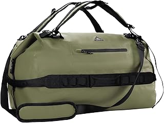 Haimont Large Waterproof Duffel Backpack Roll-Top Heavy Duty Dry Duffle Bag for Boating, Travel, Motorcycle, Kayaking, Camping, 60L