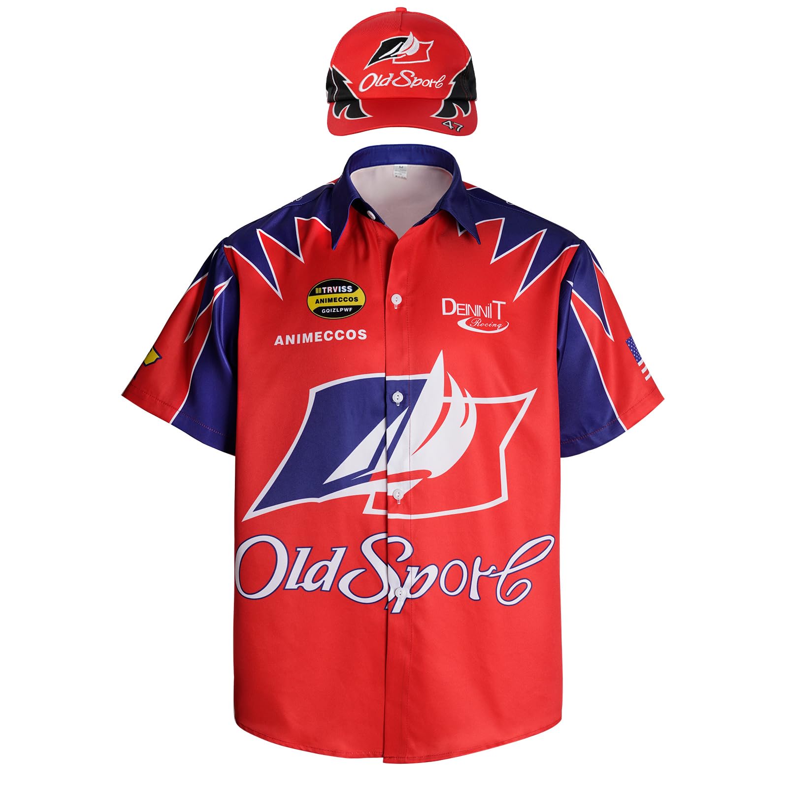 Todeeral Men's Ricky Bobby shirt Talladega Nights adult short sleeve shirt Halloween costume, Z3896rd, 3XL