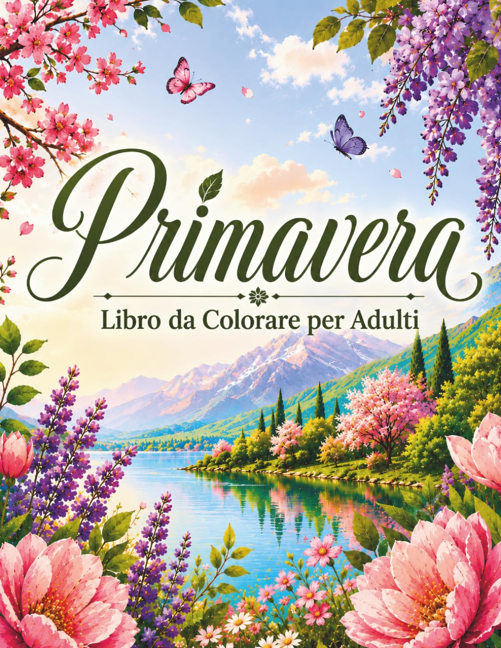 Primavera Libro da Colorare per Adulti: Splendide Illustrazioni di Fiori, Giardini e Paesaggi Primaverili per Rilassarsi e Stimolare la Creatività