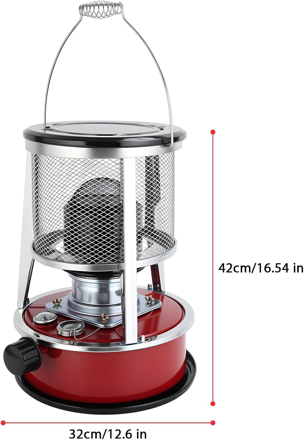 9000 BTU Kerosene Heater,Portable 2 in 1 Stove & Heater,Small Kerosene Heaters for Indoor Use,Camping Tent Heaters for Garage,Home,Outdoor,Hunting and Emergency Use Energy Saving Red