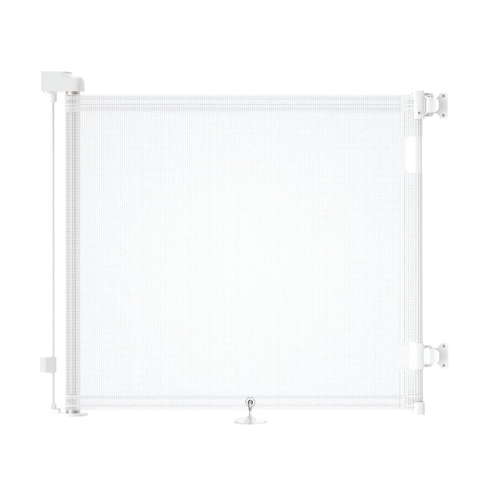 Puerta Seguridad Bebé Extensibles, Barrera Seguridad Nños y Perros, 0-150 cm Retráctil Vallas para Escaleras y Pasillos, Interiores y Exteriores