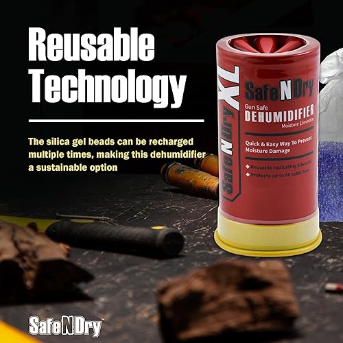 Miniatura 3 de Deshumidificador XL seguro para pistola  Absorbedor de humedad portátil, evita la corrosión, 15.87 oz reutilizable indicador de gel de sílice