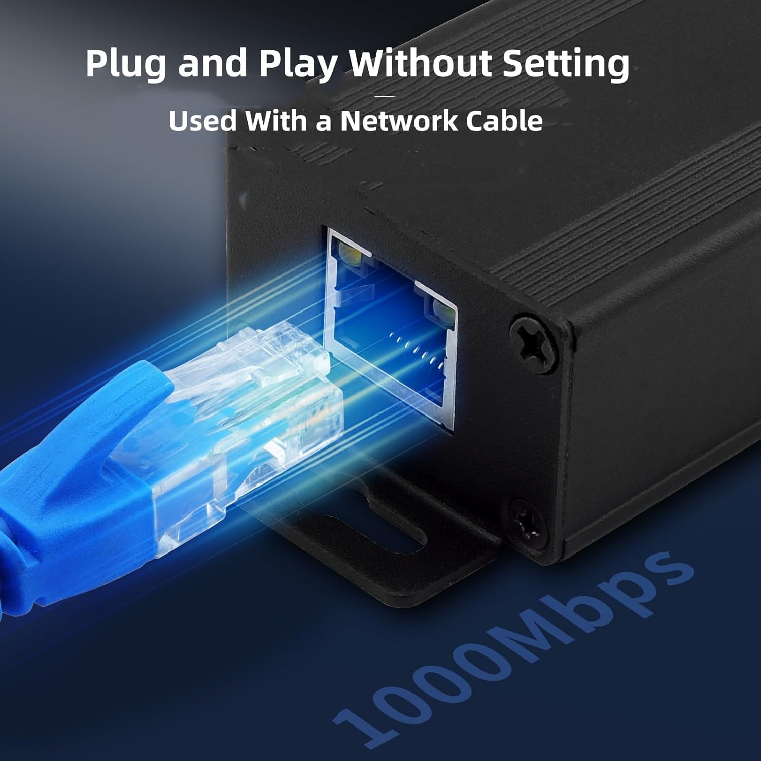 Injecteur PoE Gigabit 90 W, 802.3af/at/bt PoE+ + adaptateur standard non PoE vers PoE, Plug & Play, extension de signal de 100 mètres pour la sécurité/les applications audio commerciales/IoT