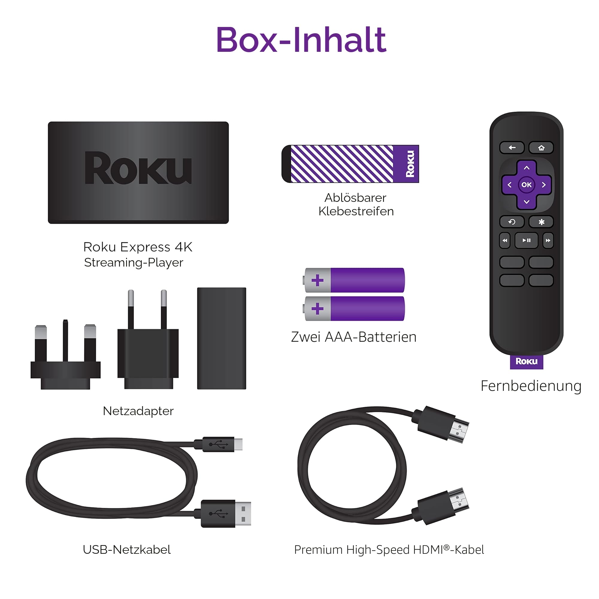 Roku Express 4K | HD/4K/HDR Streaming Media Player | Funktioniert nur in Deutschland