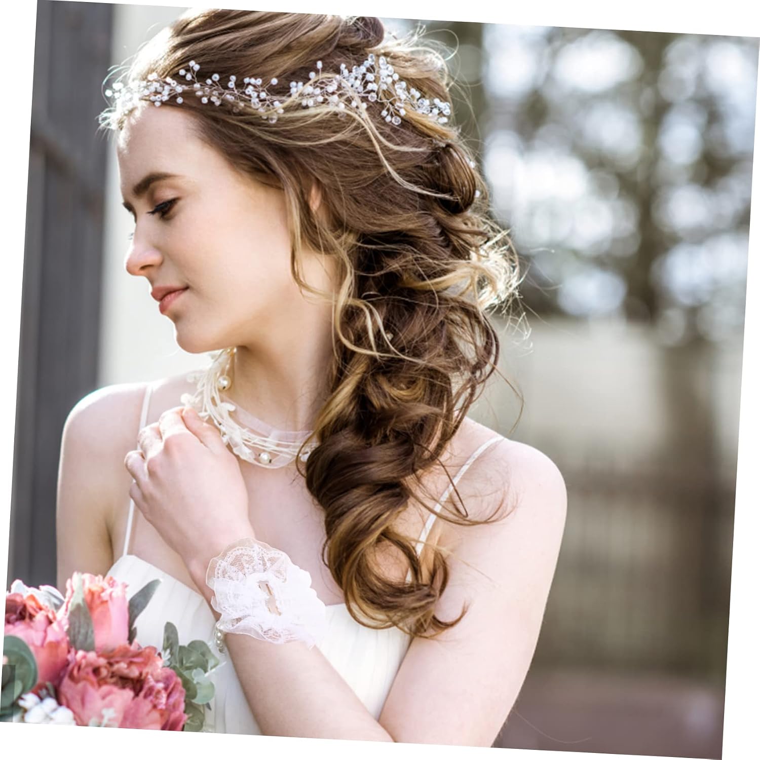 Anneome 12pcs Lace Wrist Corsage Bands Wristlet Corsage Bracelet for Weddings Bridal Showers and Special Events