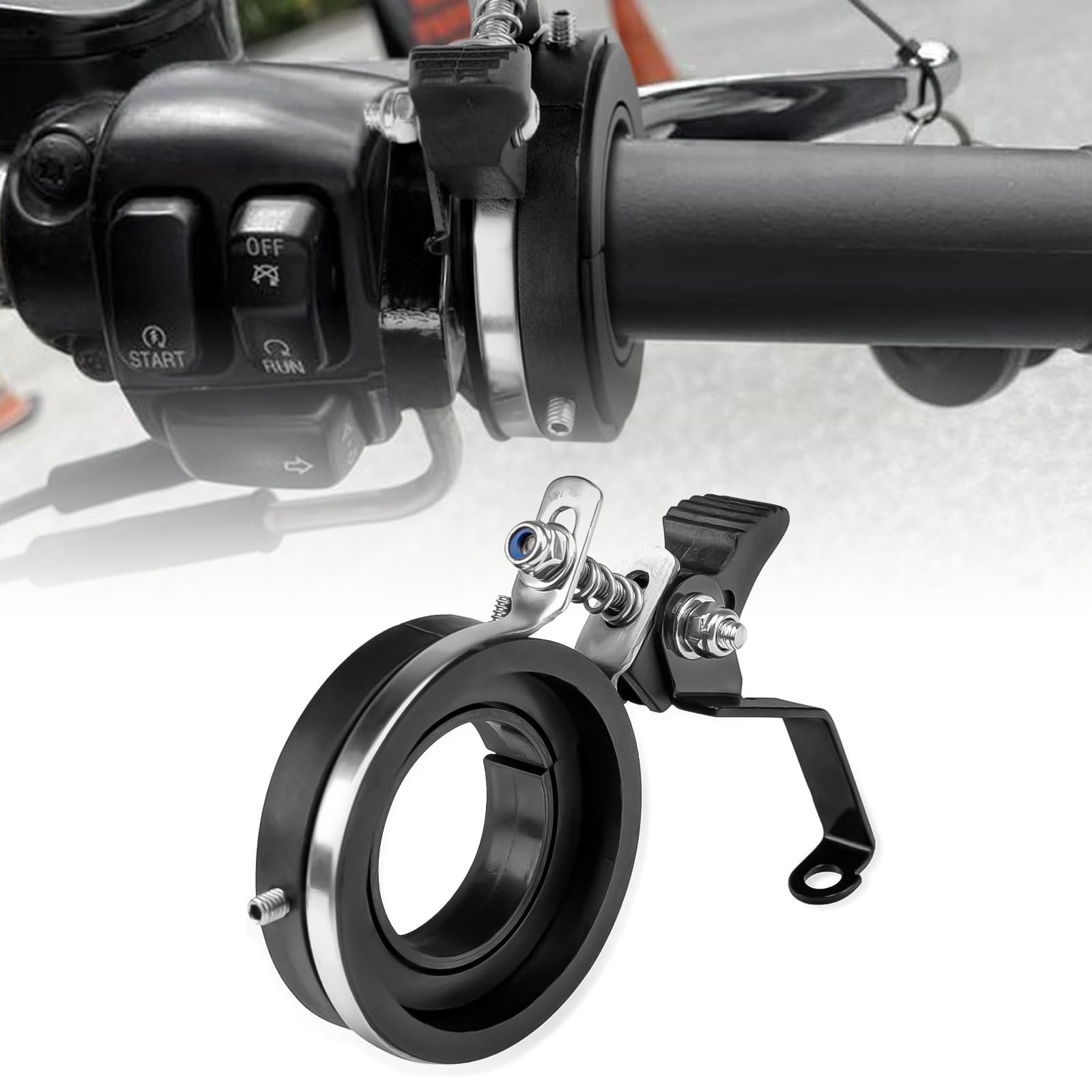 GUAIMI Cruise Control Motorcycle Throttle Assist Lock for Harley 1990-2026 Cable Throttle with OEM Grips or Aftermarket Grips with Minimum 1 1/8" to Maximum 1 3/4" Outside Grip Diameter