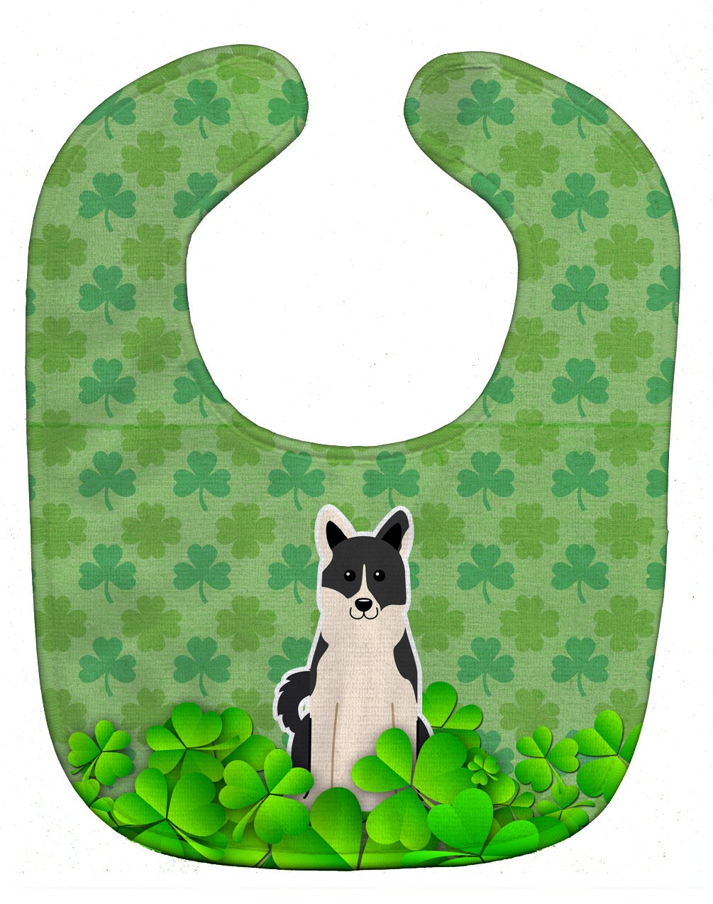 Caroline's Treasures Shamrocks Baby Bib, Russo-European Laika Spitz, Large