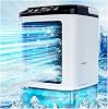 3 In 1 Mobile Air Conditioners, 900ml Water Tank,with Ice Box,3 in1 Mini-Air Conditioner Cooling Mist,7 LED Lights,with Handle Desktop Aircon for Home Office